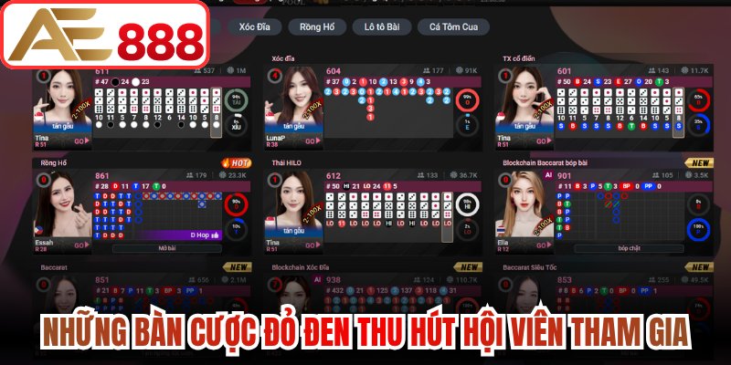 Những bàn cược đỏ đen thu hút hội viên tham gia